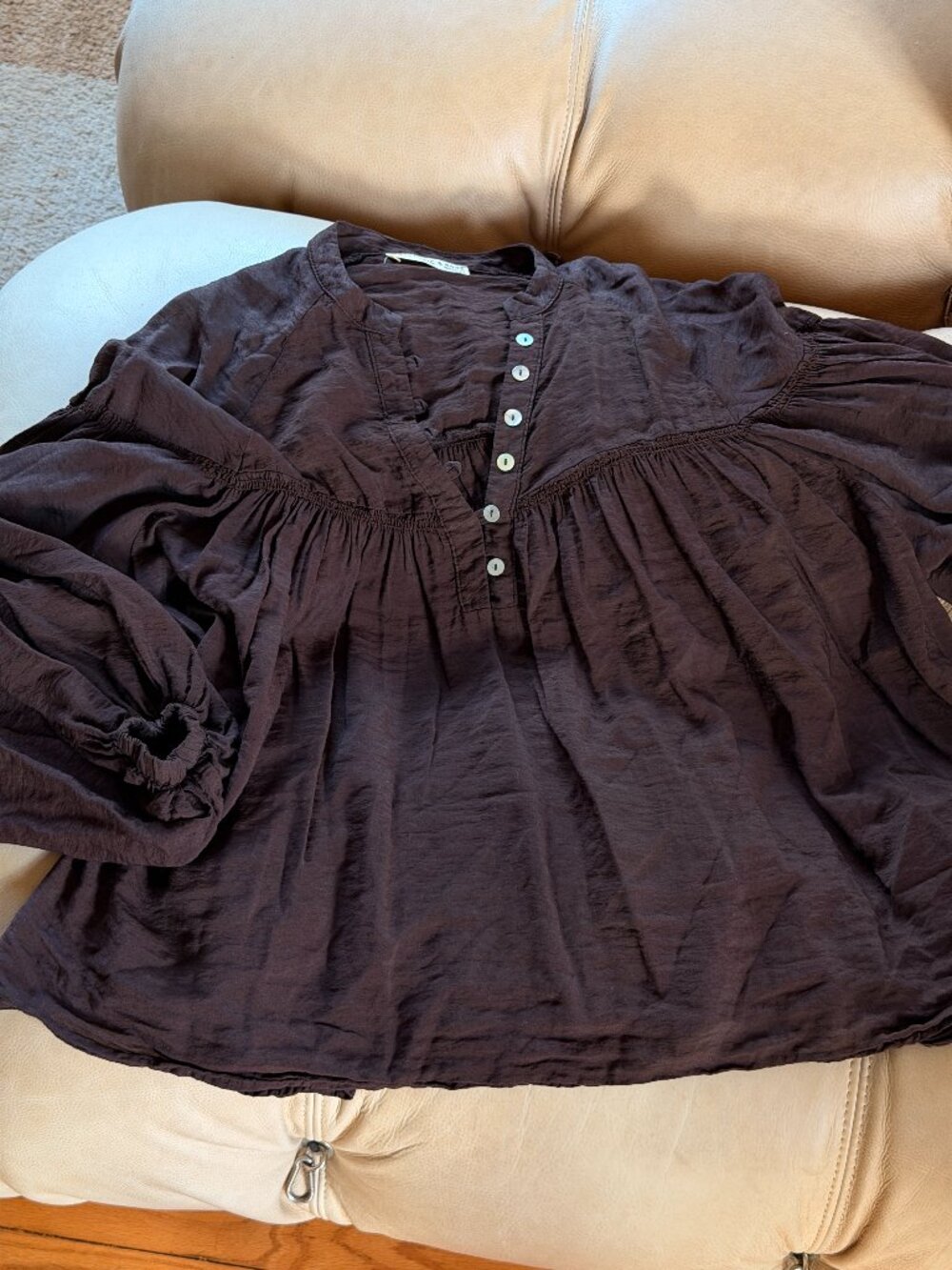 Electric & Rose | Long Sleeve Brown Blouse